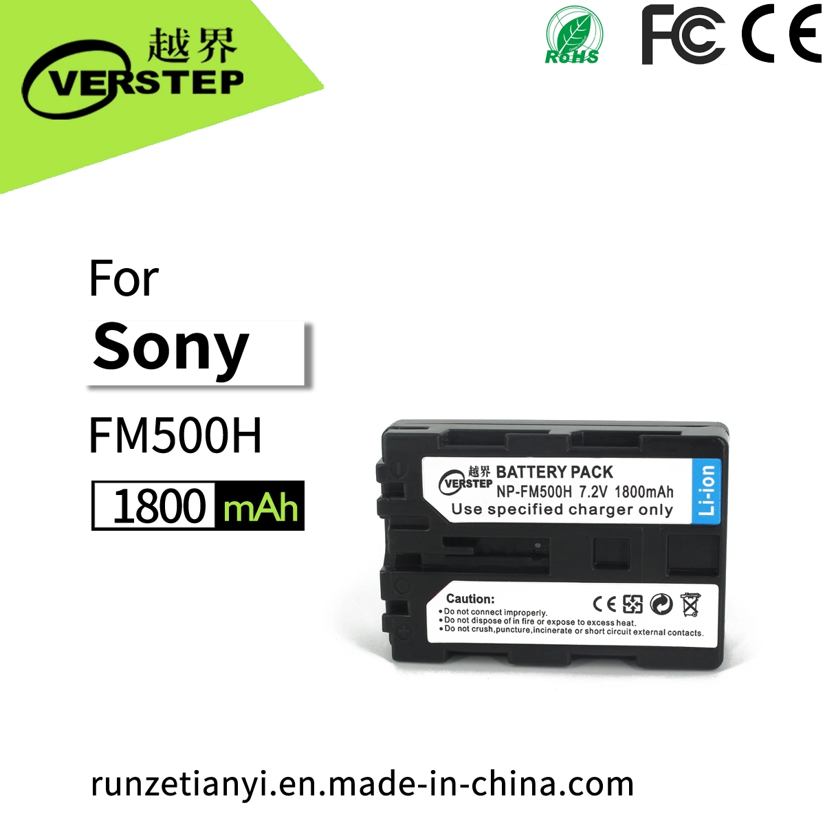 Digital Camera Battery for Sony Np-FM500h 1800mAh Rechargeable Battery