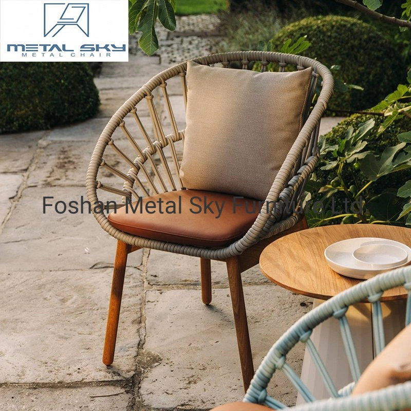 Outdoor Rope Metal Hotel Restaurant Rattan Wicker Garden Living Room Chair