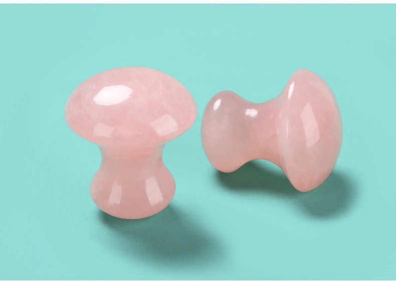 Hot Selling Rose Quartz Aventurine Mushroom Shaped Gua Sha Jade Amethyst Tiger Eye Opalite Mushroom Massage Stone