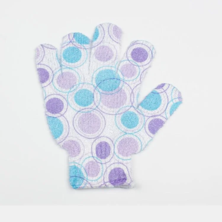 Printed Five-Finger Gloves Nylon Shower Gloves