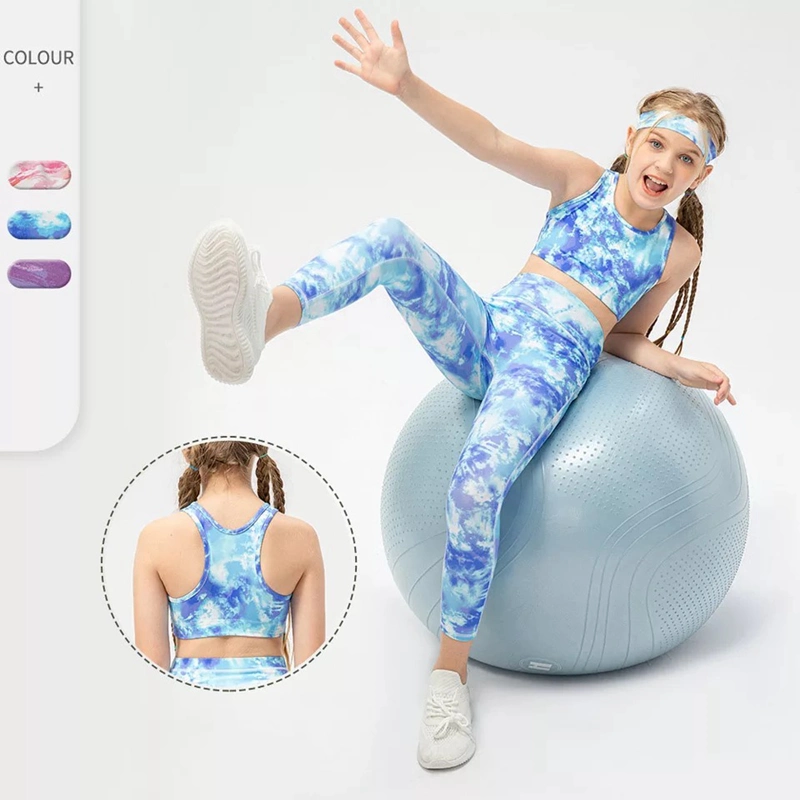 Personalisierbare dein eigenes Design Activewear für Kinder Mädchen, 2 STÜCK Süße bunte Athletic Dance Yoga Outfits Tanktop + Sport Leggings Set für Gymnastik Workout Fitness