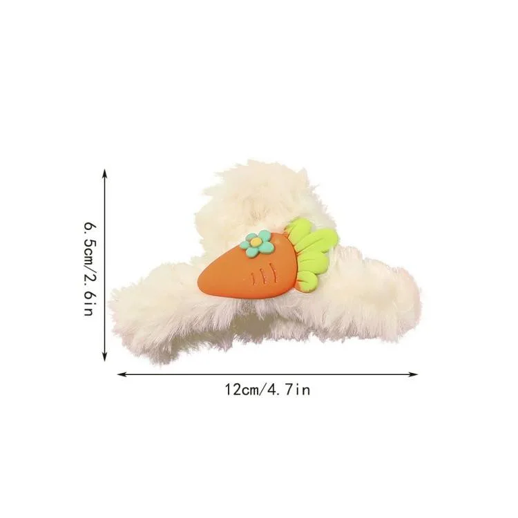 European and American Fashion Plush Hair Claw Girl Christmas Pattern Fruit Shark Clip Factory Direct Sales