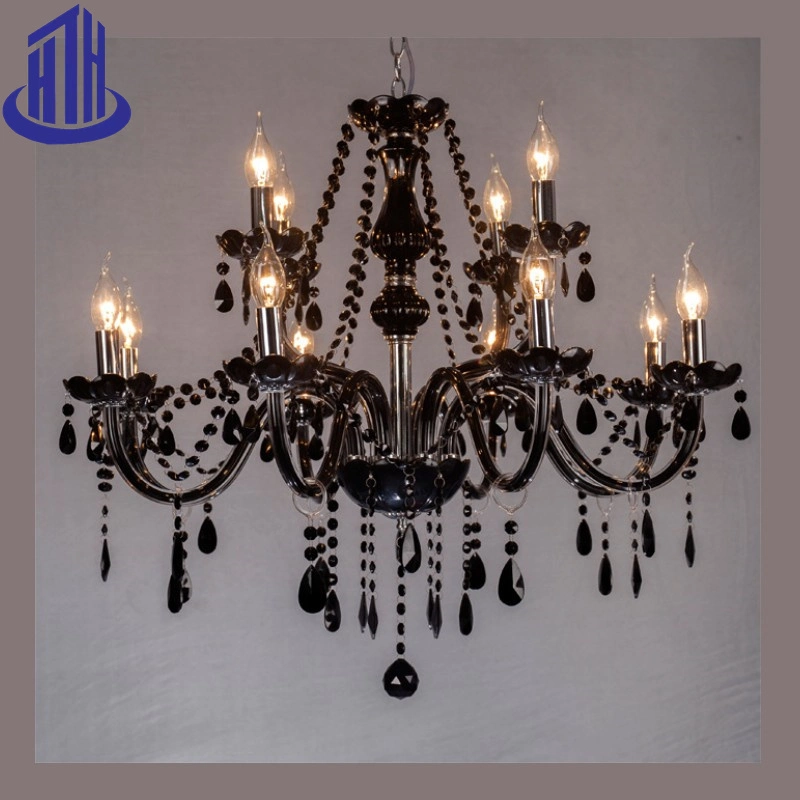 Black K9 Crystal Luxury Decorative Pendant Light Chandelier (8015)