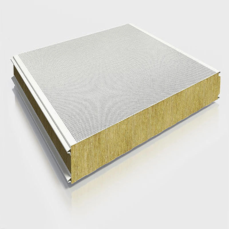 50 mm Rock Wool Acoustic Perforated PPGI Sandwich Panel for Construction