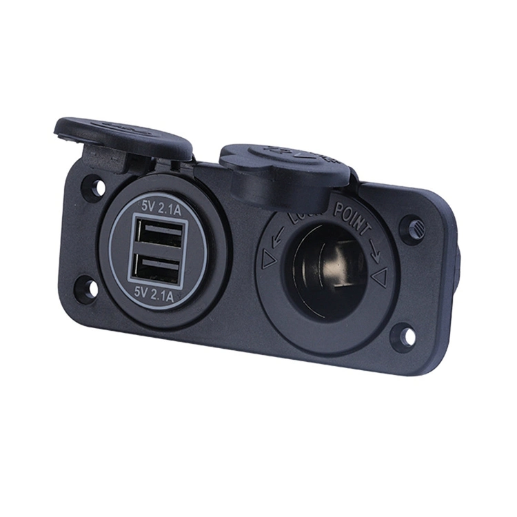 New 12V Dual USB Car Cigarette Lighter Socket Splitter 12V Charger Power Adapter Outlet Accessories