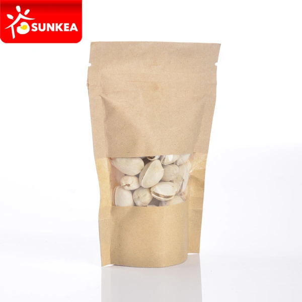 Wholeale Disposable Take Away Food Grade Dry Fruit Nuts Food Packaging Pouch Bag with Zipper