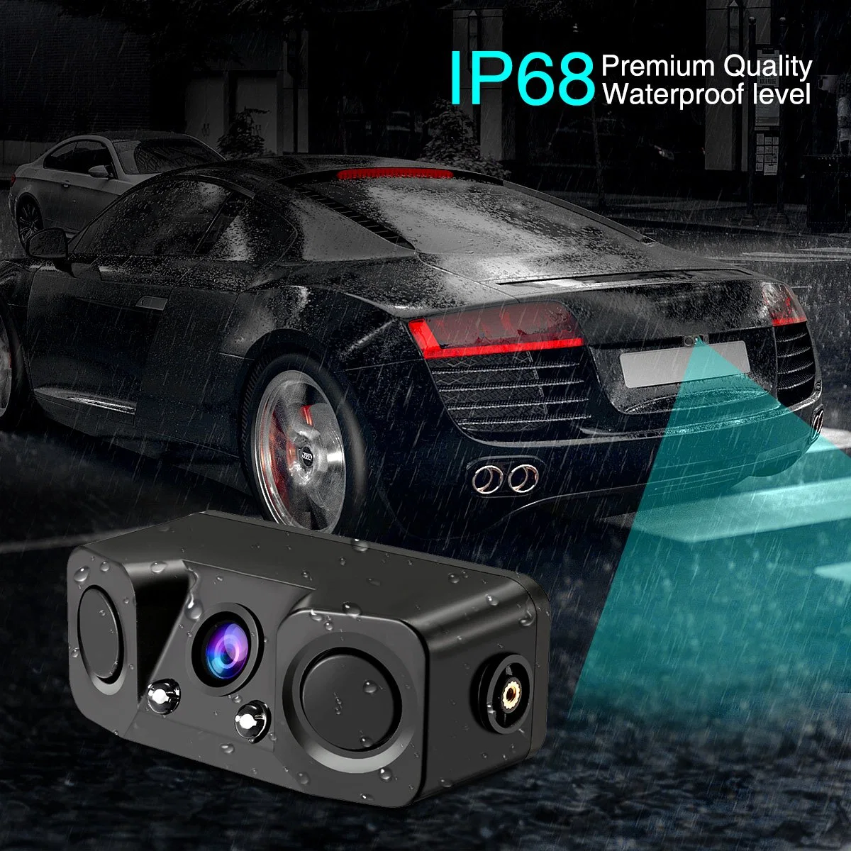 Car Auto Back Reverse Parking Radar Rear View Camera with 2 Parking Radar Sensors 3-in-1