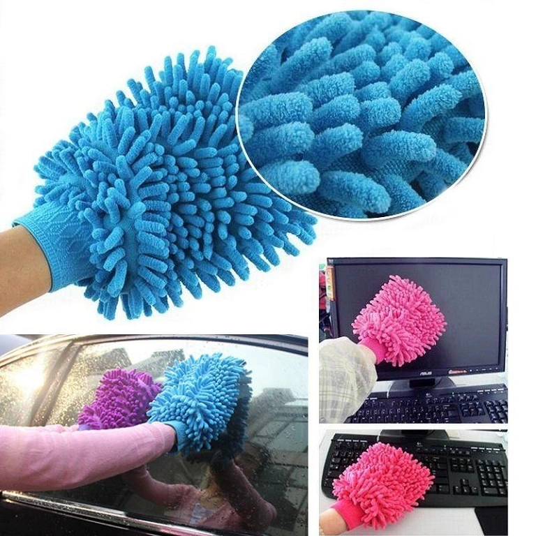 Custom Multi-Functional Chenille Microfiber Car Wash Cleaning Dusting Gloves Washing