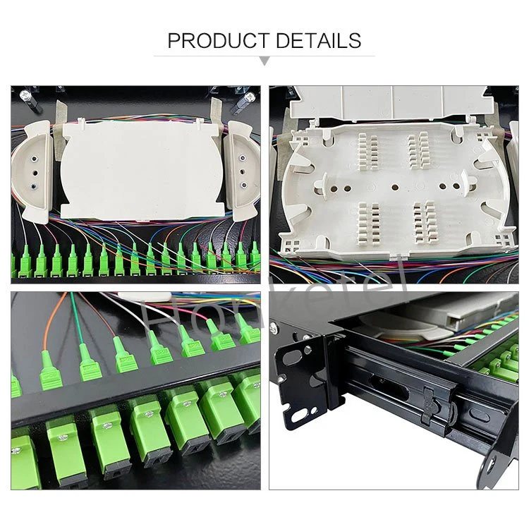 Hot Sale 1u 19' Rack Mounted Sliding Drawer Patch Panel 24 Ports Full Loaded with Sc APC ODF 24 Port Fiber Patch Panel