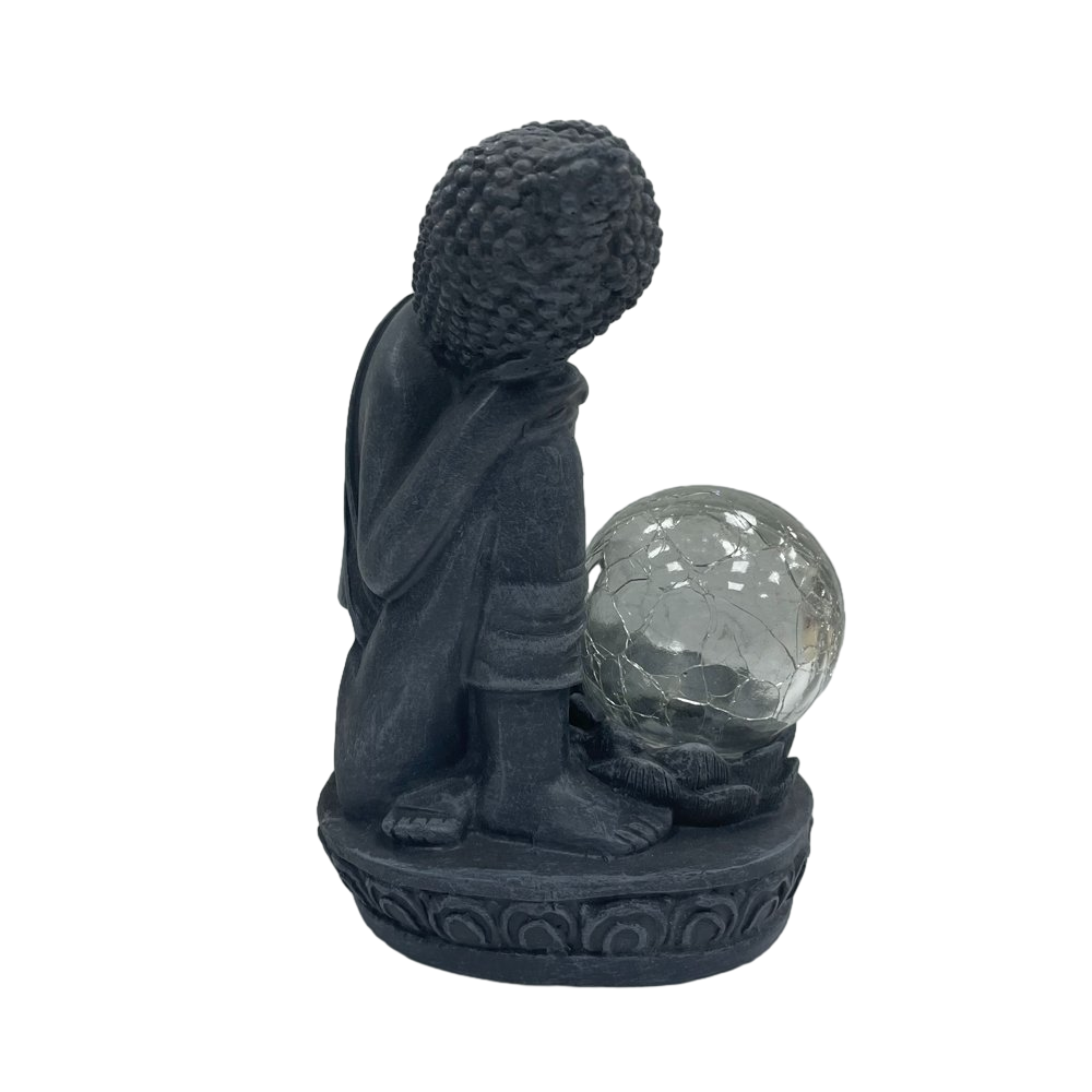 Customization Miniature Beautiful Buddha Statue Solar Light Resin Figurines Crafts Ornament Decoration