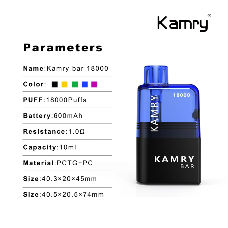 Kamry Bar 18000puff Wholesale/Supplier Big Puff Electric Cigarette Rechargeable Cheap Wape