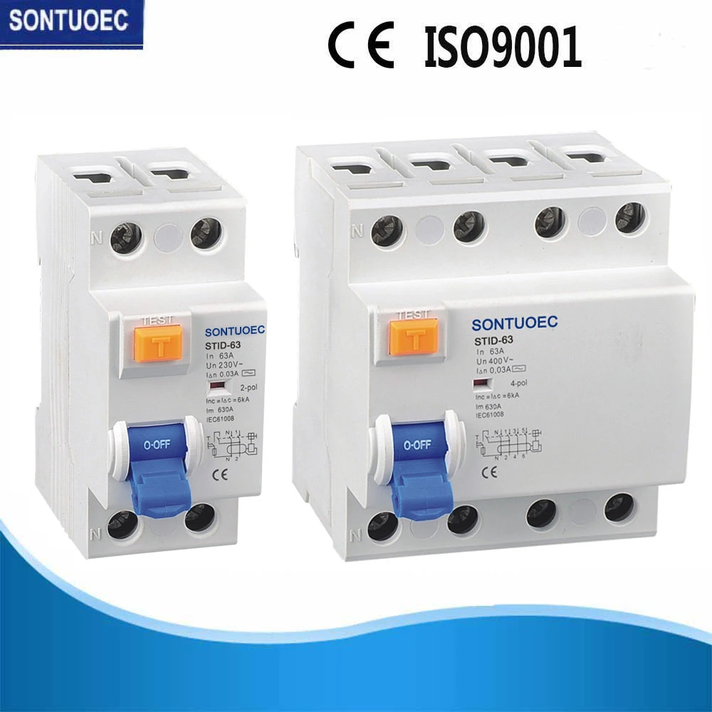 Disyuntor de corriente residual Sontuoec serie STID RCCB 2p 4p