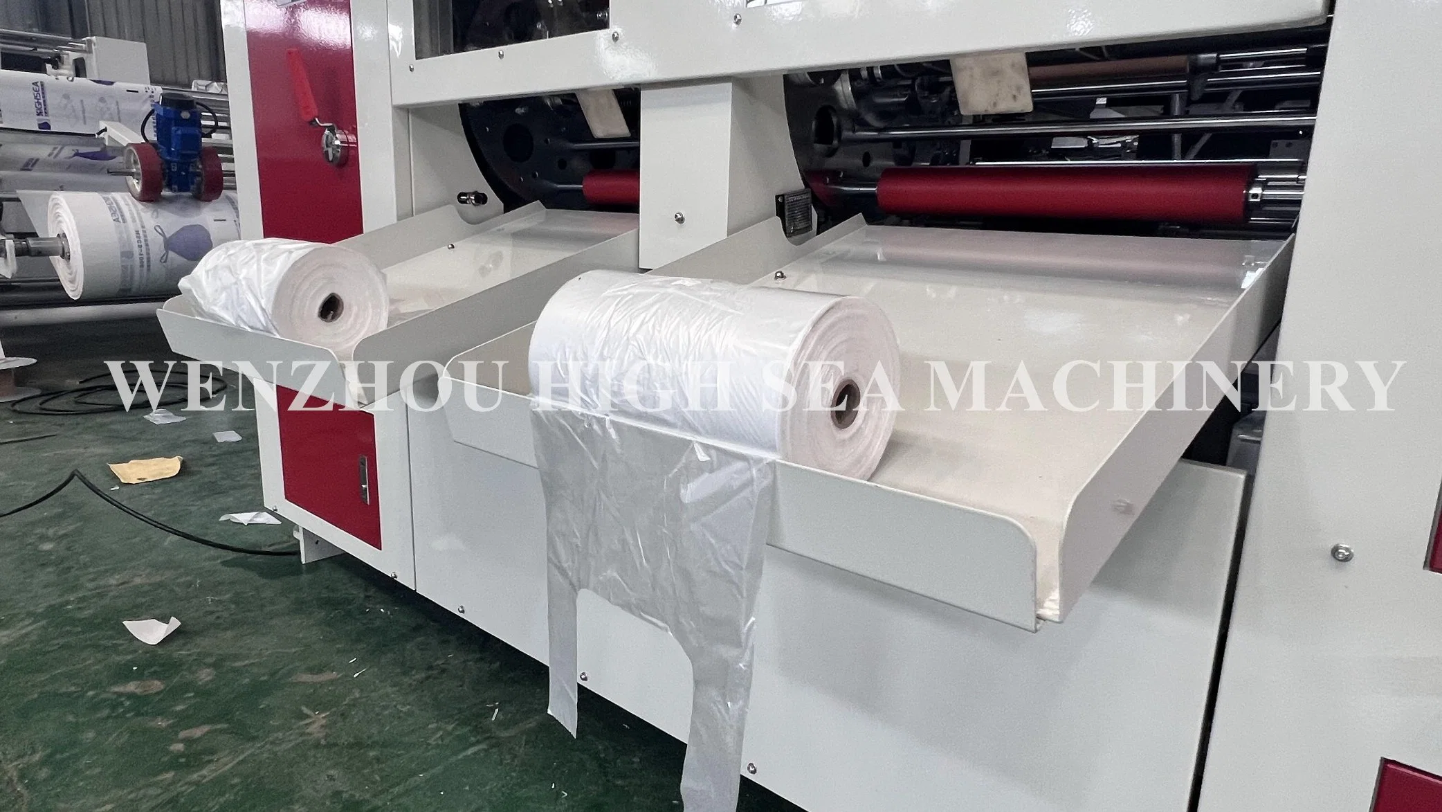 PE Vest Bag T Shirt Bag Safety Storage Wrapping Bags Grocery Bag Shopping Bagtrash Bag on Roll Paper Core Cutting Sealing Making Machine