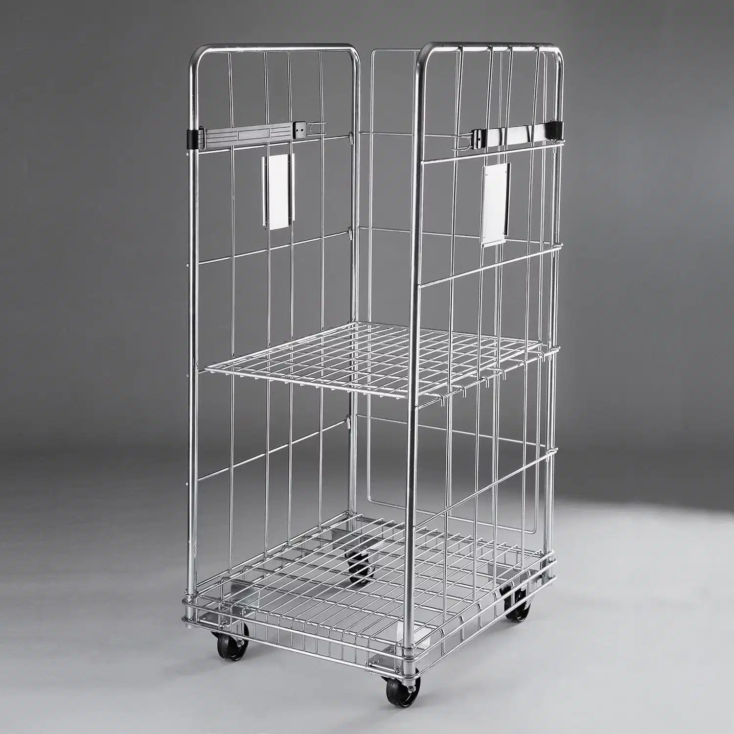 Coated Heavy Duty Wire Steel Roll Container Storage Cage Trolley