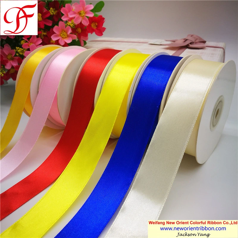 Single Face Satin Ribbon with 4-Class Color Fastness Directly From Chinese Leading Factory for Gifts/Garments/Packing/Festival/Wrapping