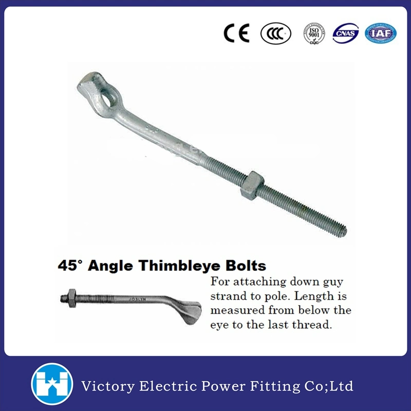 Pole Line Hardware Galvanzied Thimble Eye Bolt (Angle Type)