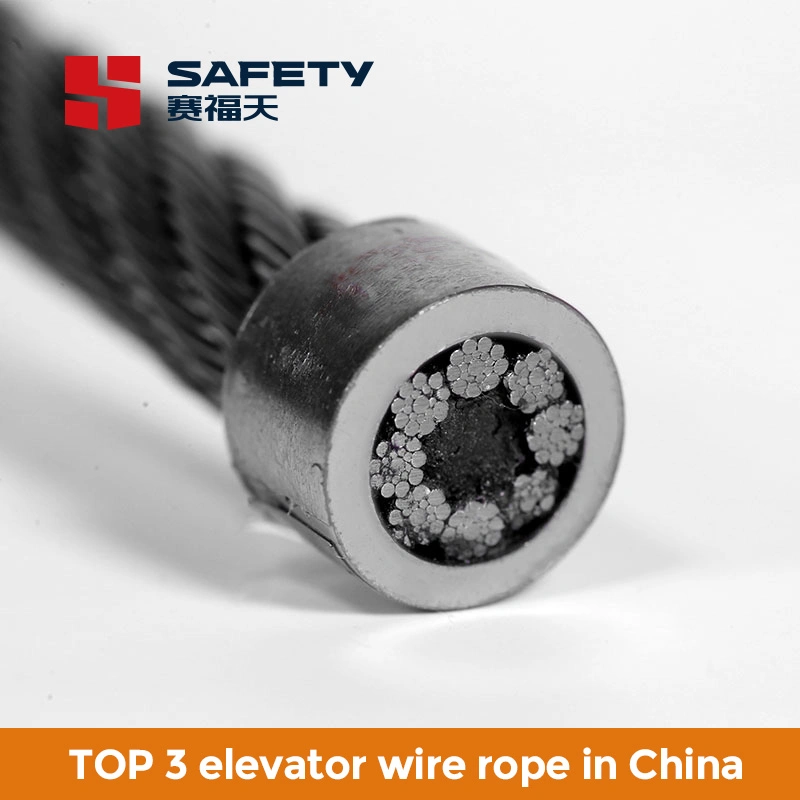 8mm 8X19s+Sfc 1770 1960 N/mm&sup2; Ungalvanized Elevator Steel Cable Wire Rope Jisg3525