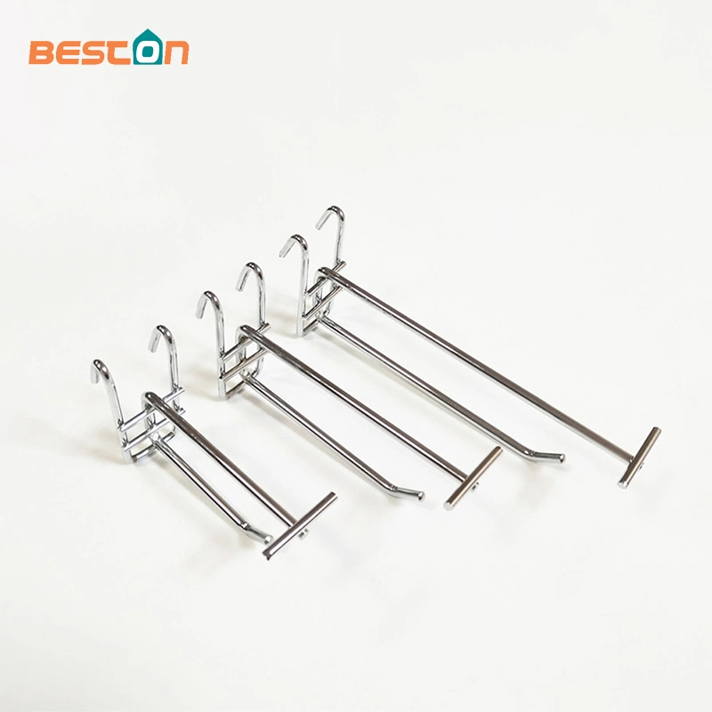Supermarket Display Metal Hook Retail Store Chrome Plated Hooks with Price Tag