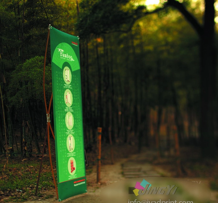 Bamboo Roll up Display  Pull up Banner Stand with Custom Printing Banner