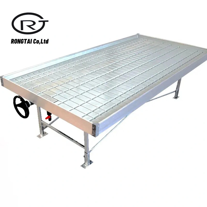 Greenhouse Seedbed Ebb and Flow Tray Hydroponics Movable Rolling Bench System Planting Table