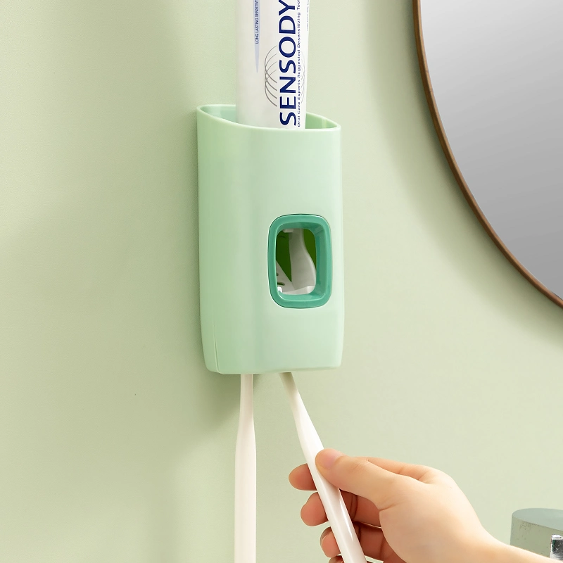 Plastic Hanging Automatic Toothpaste Dispenser Multifunctional Waterproof Toothbrush Holder