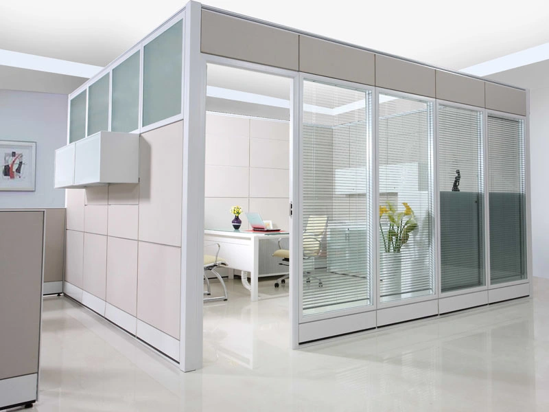 Modern Decorative Blackoperable Interior Glass Curtain Glass Partition Design Wall (SZ-WS631)