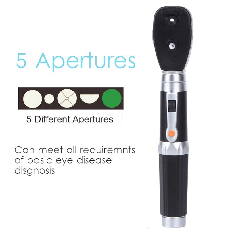 Multiple Colors LED Professional Medical Oftalmoscopio 5 Different Apertures Eye Diagnostic Kit Portable Direct Ophthalmoscope