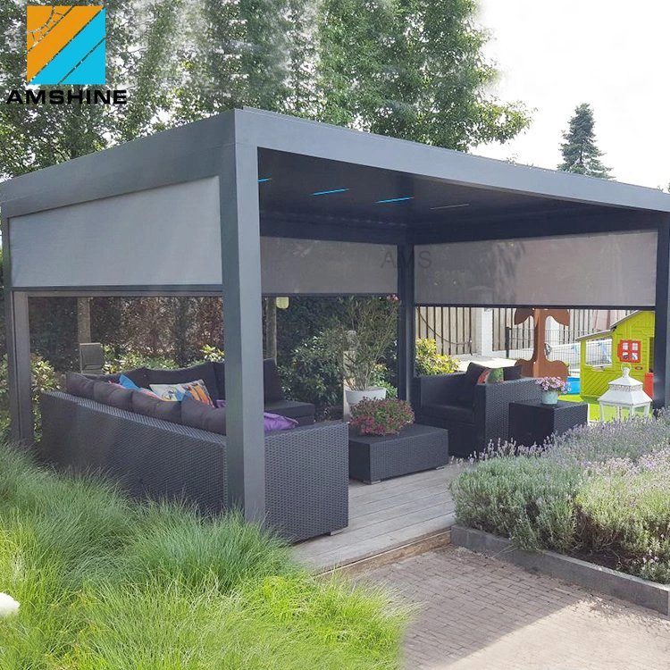 Motorized Aluminum Metal Operable Roof Pergola Louvre Roof System