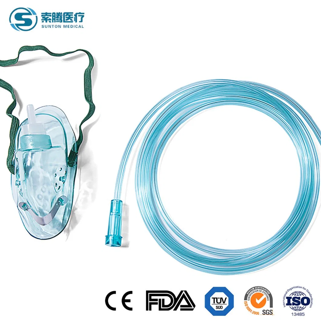 Sunton China máscara laríngea de silicona de PVC hijo fábrica Mascarilla de oxígeno de emergencia Non-Rebreathing Cúpula de gas del tanque de oxígeno de buceo con aire de máscara de oxígeno de los precios de la máscara