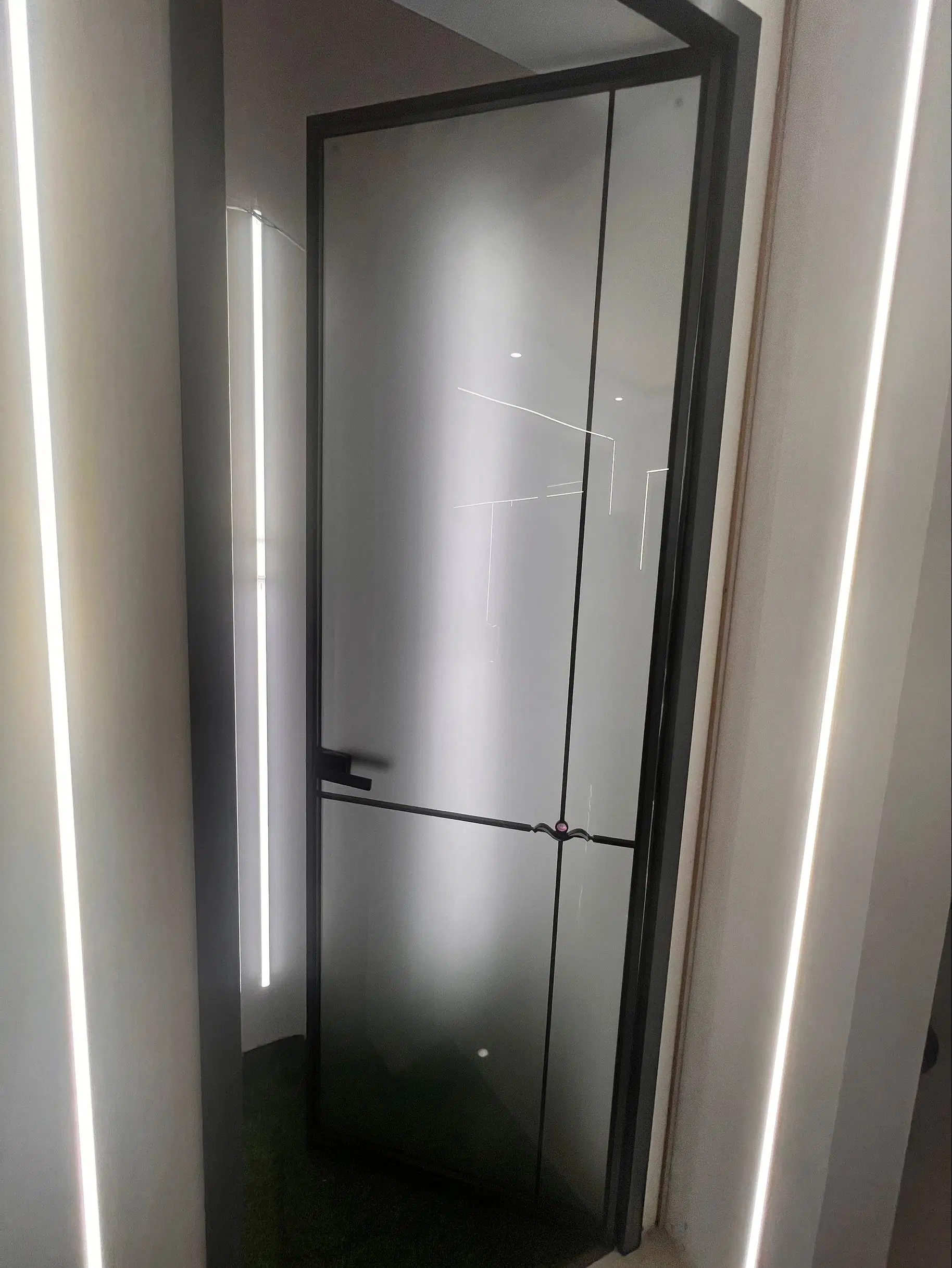 Factory Customized New Product Aluminium Door Window Frame Aluminum Bathroom Door Design with Double Glazing Inward