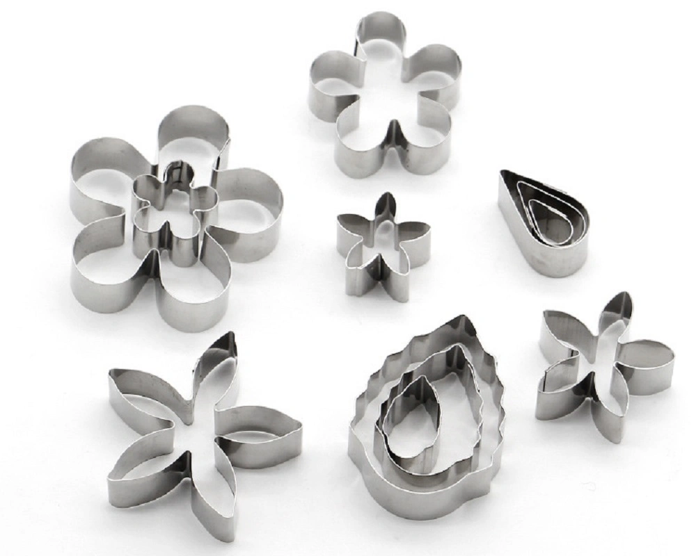 12 Pieces Cookie Cutters Biscuit Cutters Flowers Leafs Fondant Cutters Cake Decoration Tool Esg14396