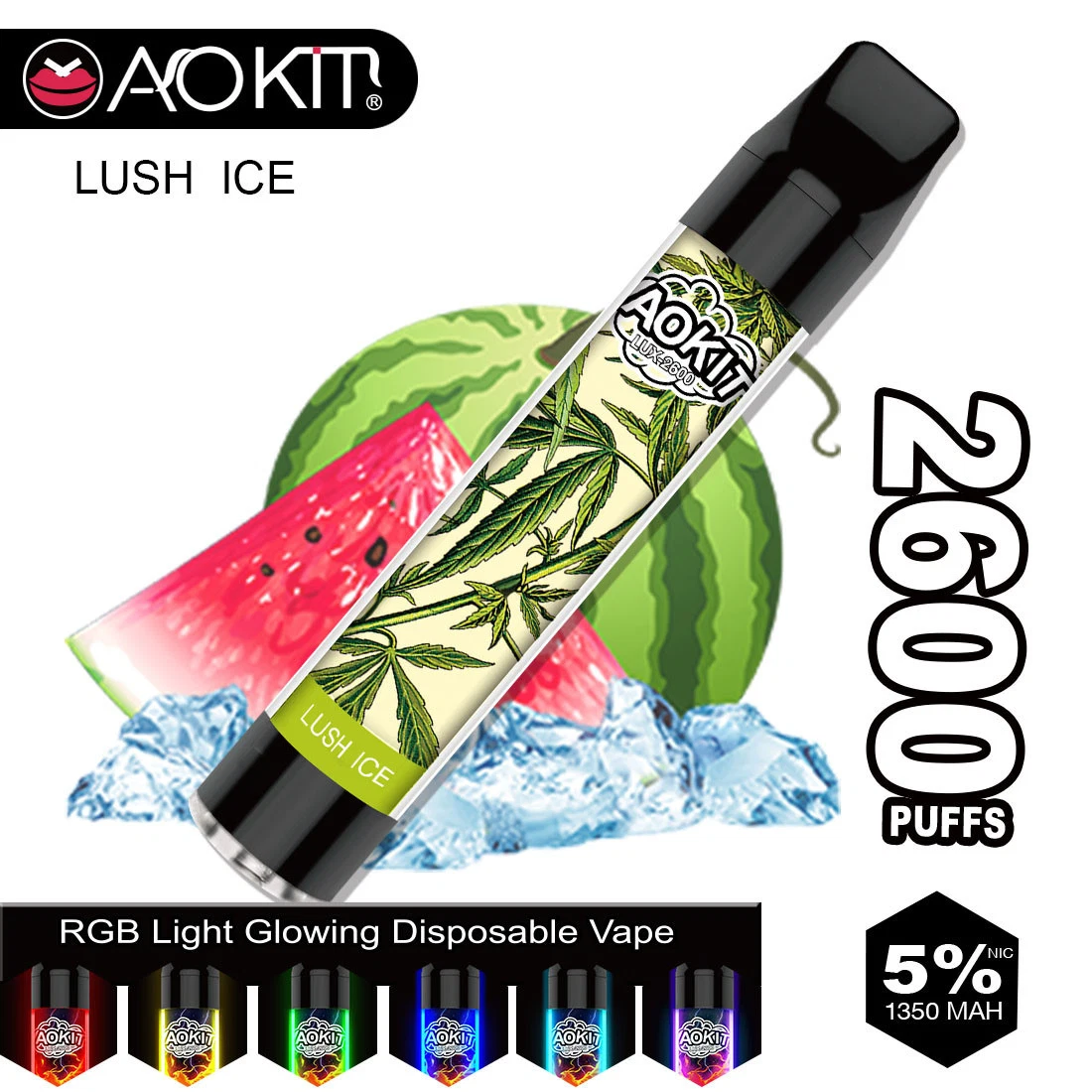 2600 Puffs Melon Ice Flavor Ecig Electronic E Cigarette Disposable/Chargeable Vape Pen