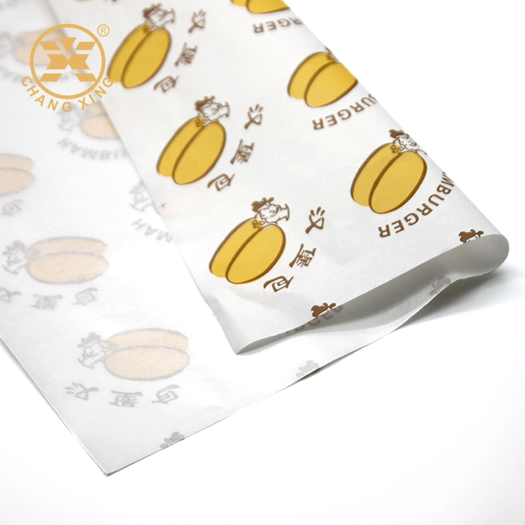 Food Grade Waxed Paper Customize Logo Greaseproof PE Wax Burger Wrap Paper