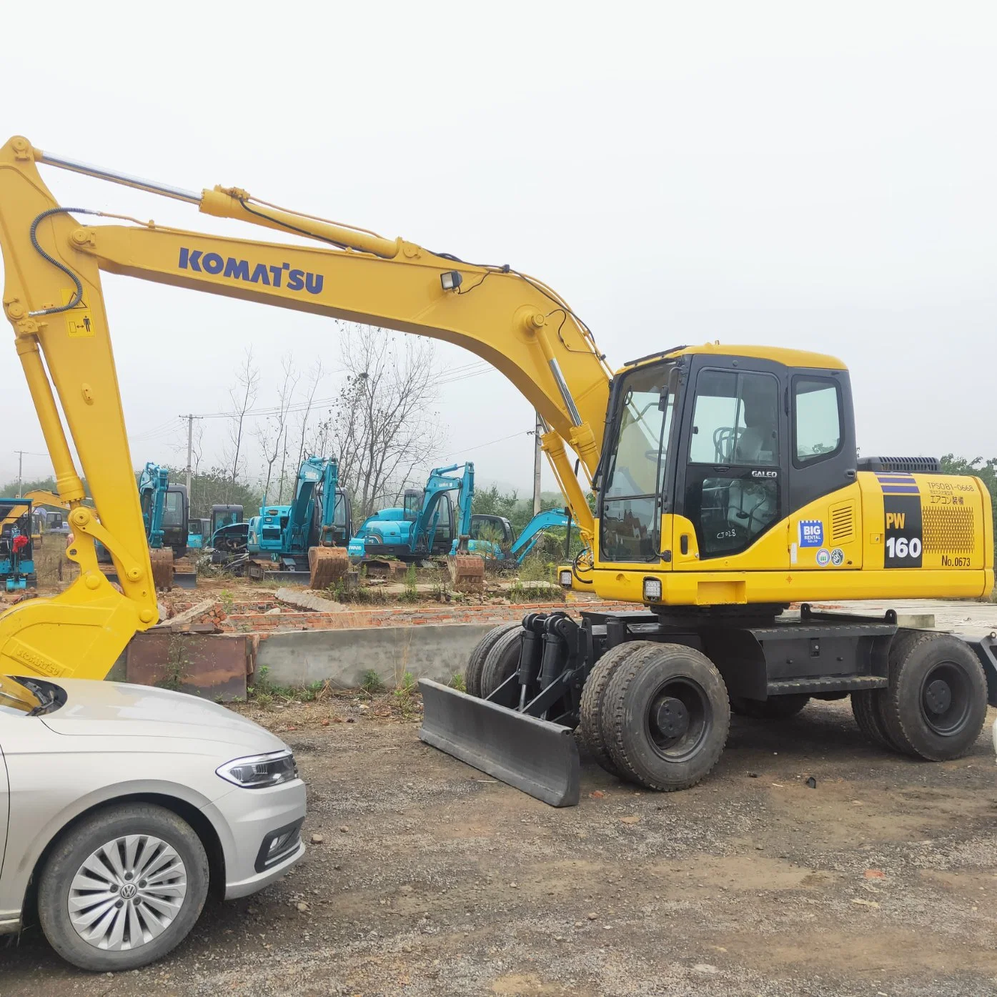 Secondhand Wheel Excavator Komatsu Pw160 Used 16t Original Japanese Mobile Digger