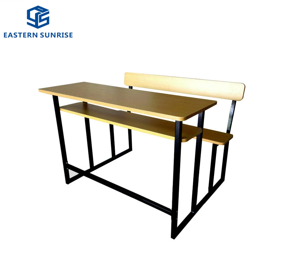 School Furniture Metal-Wooden Double Student Study Desk and Table