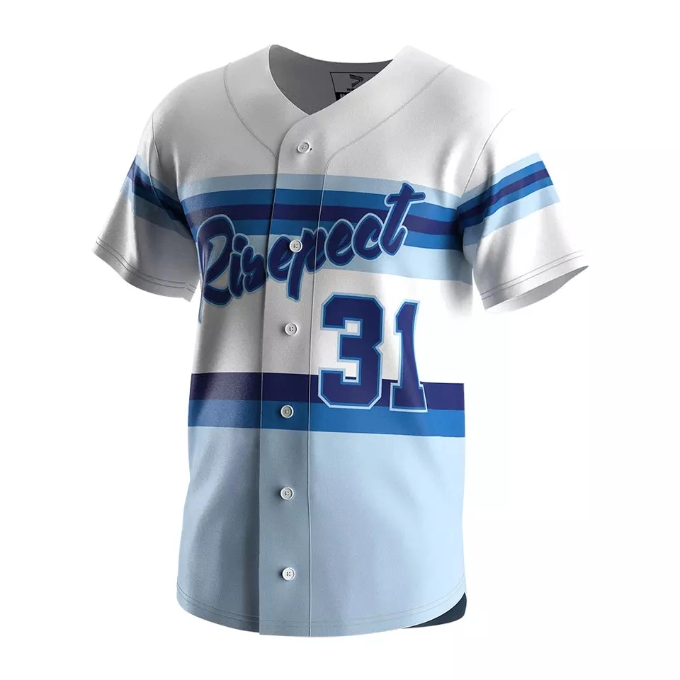 Original Factory Custom Youth Stitched V Neck T Shirts Sublimation Wholesale/Supplier Blank Mens Custom Mesh Breathable Fabric Plain Softball Baseball Jersey Uniform Shirts