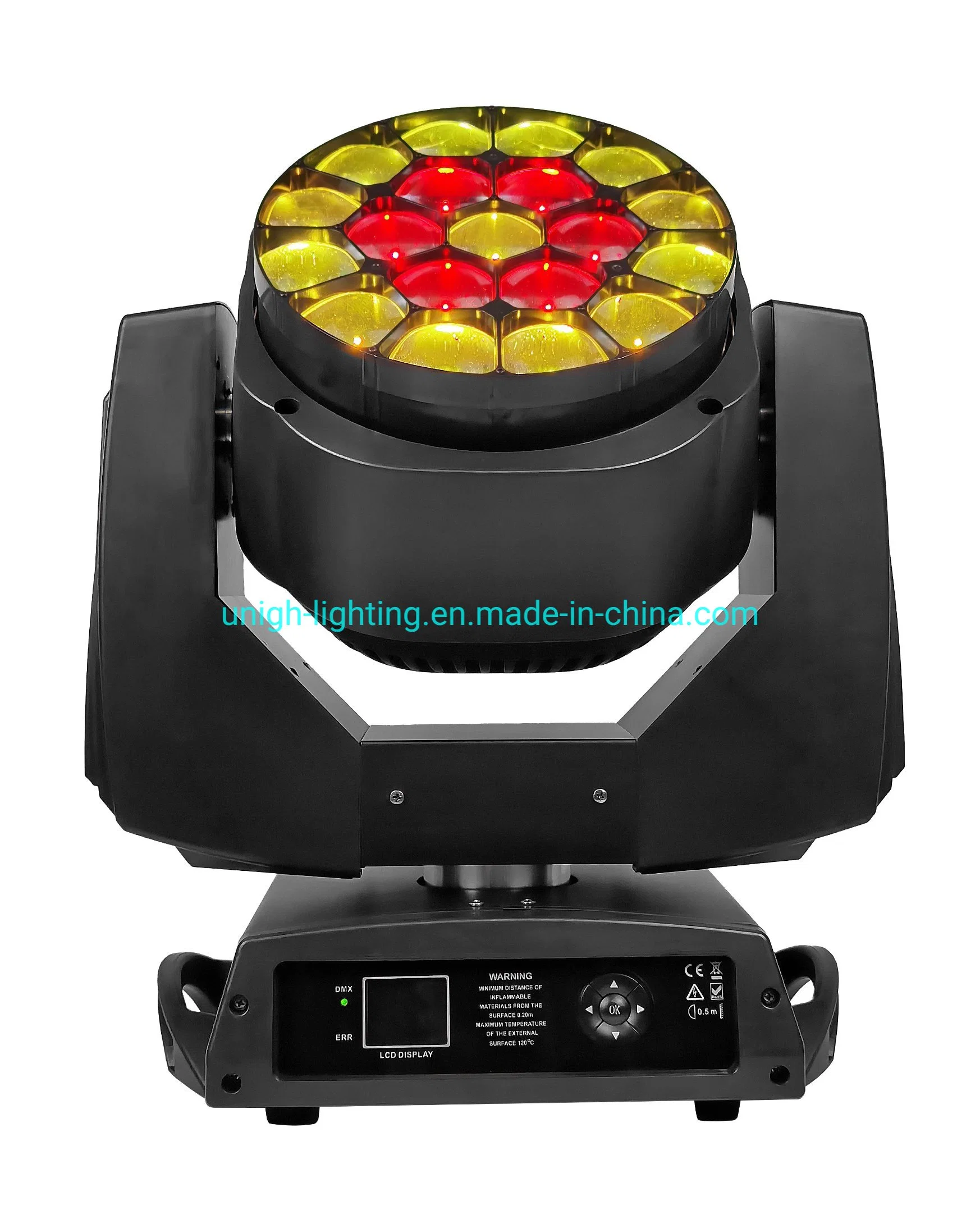 مصباح رأس متحرك ذو مؤشر LED لبقعة غسيل 19X15