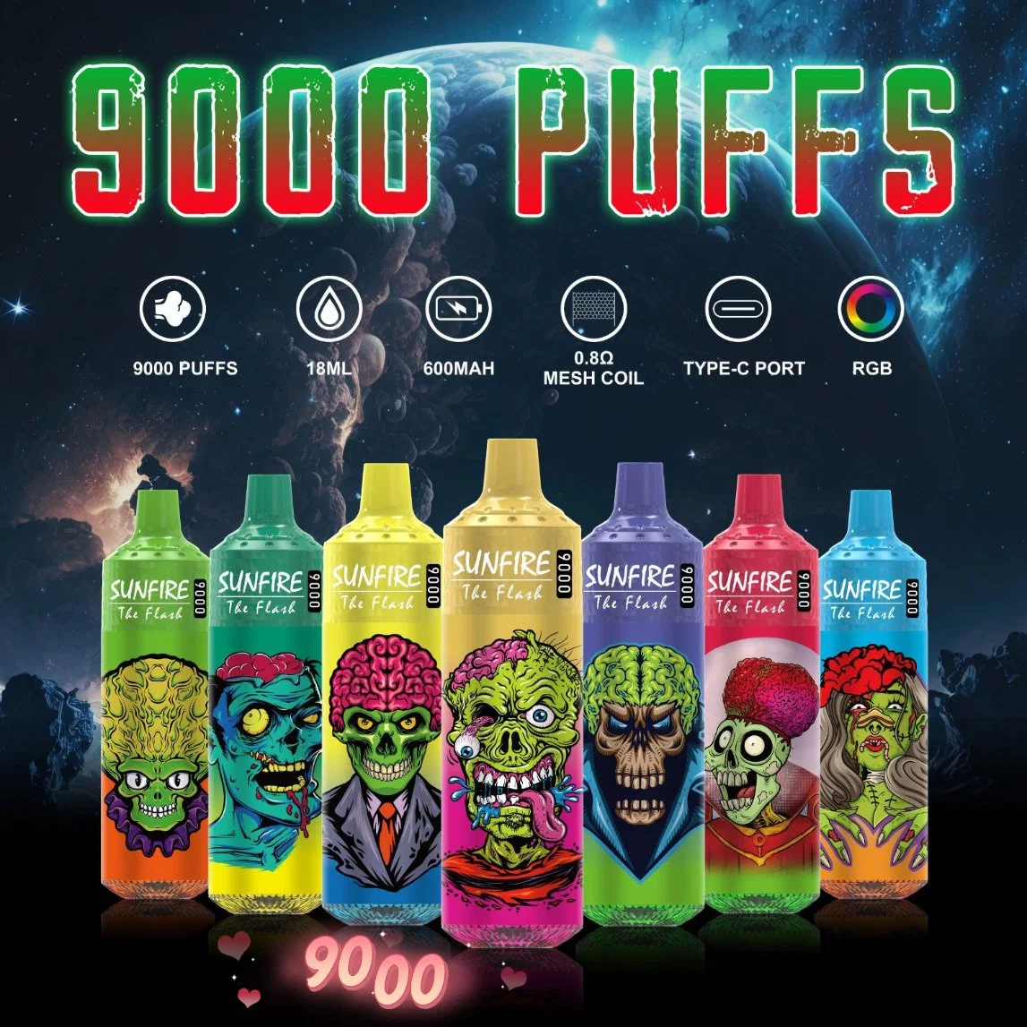 Melhores Vendedores Alemanha Suíça França Distribuidores Alibaba Tornado Vape 9000 Puff Vape Descartável para 7000 8000 9000 10000 Puff Puffs Recarregável 6RGB.