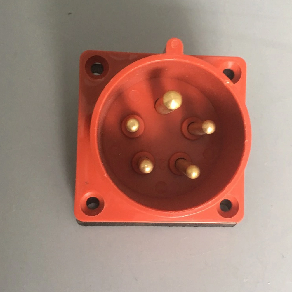 New IP67 16A 32A 3p+E 4pin Flush Industrial Plug Wall Inlets