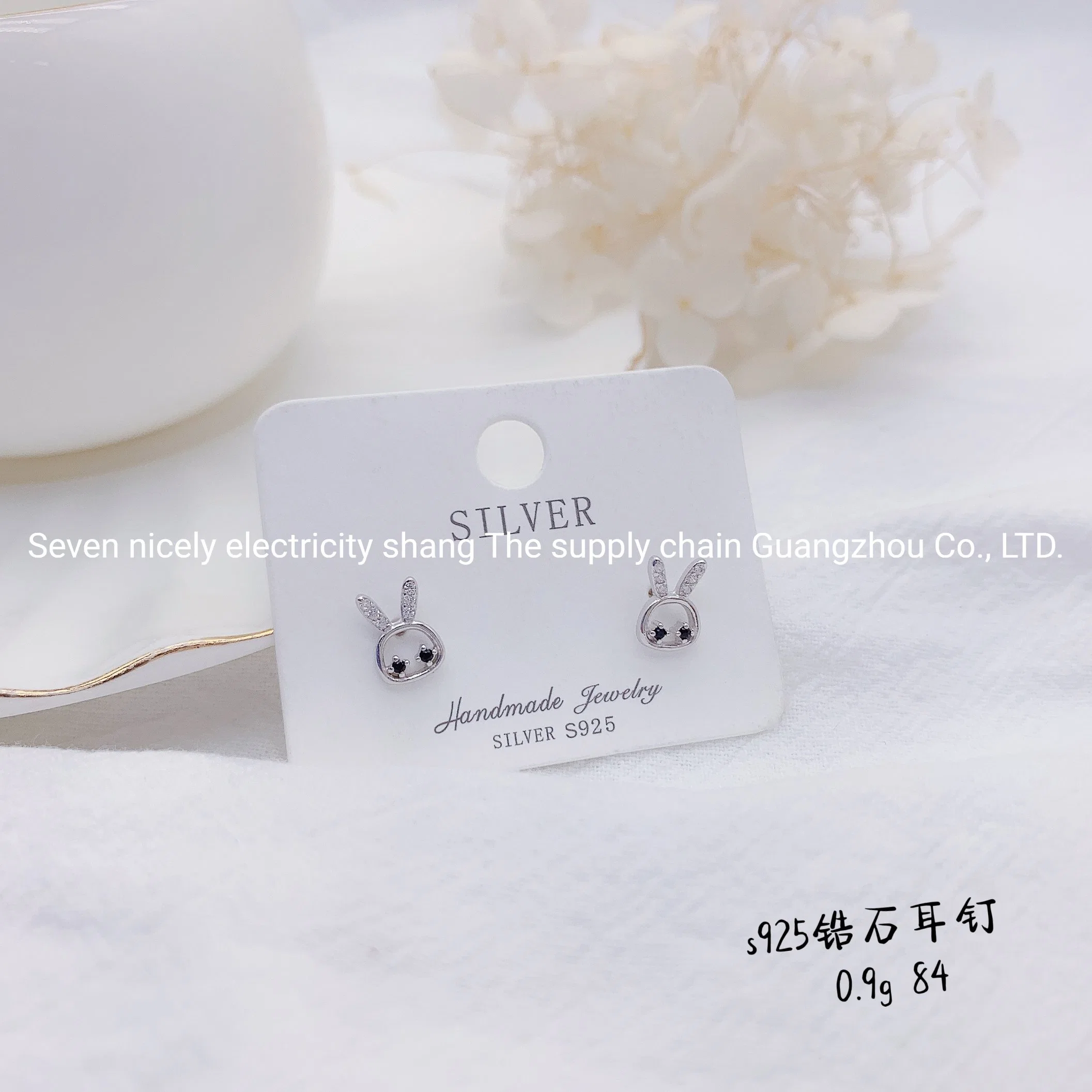 Hot Sale de haute qualité de bijoux en argent Sterling 925 femmes Design mignon lapin Earrings avec CZ