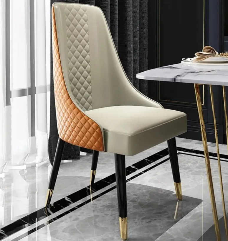 Modern Medieval Faux Leather Metal Dining Chair