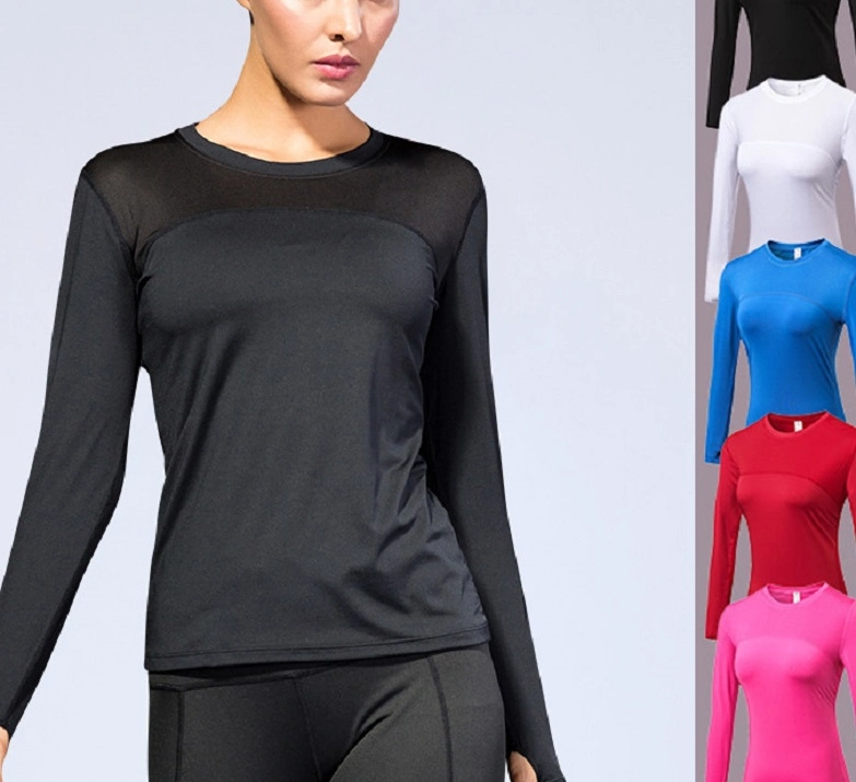 Women&prime; S Compression Tops Performance Athletic Long Sleeve Shirt Moisture Wicking Workout T-Shirt, Long Sleeve Round Neck Wbb14454