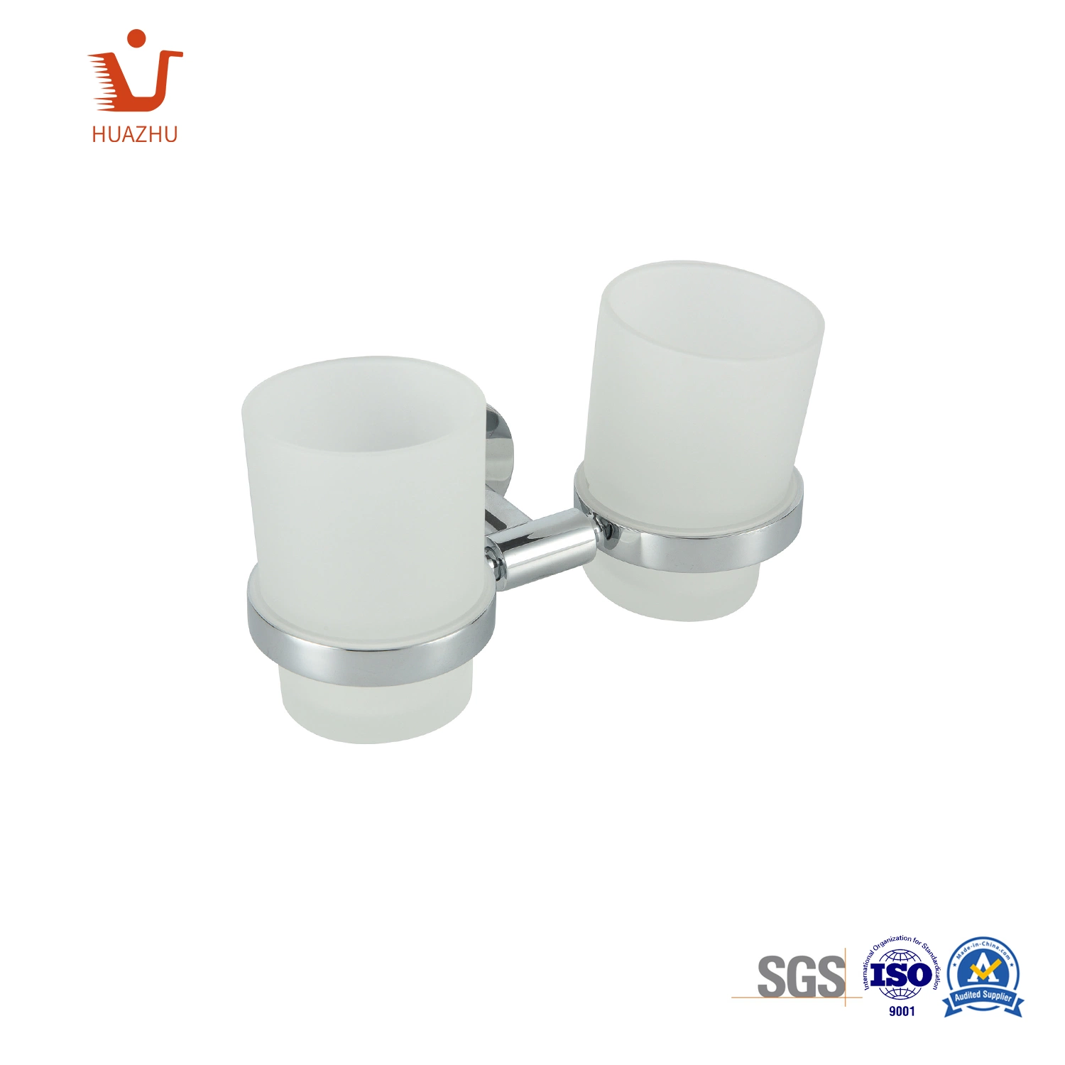 Double Tumbler support murale en acier inoxydable plaqué or Porte-gobelet de verre