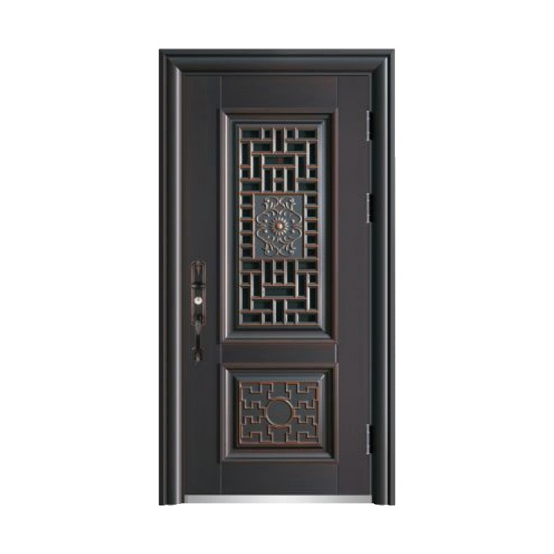 New Products Manufacturer Wholesale Price Security Doors Wooden Door Security Reinforcement Novel Design Golden Supplier Fancy Security Door