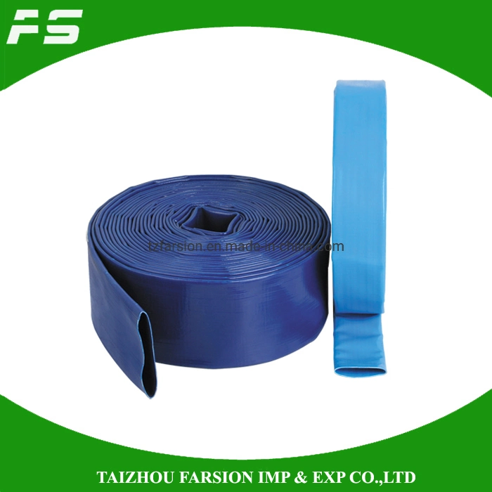 Manguera flexible de PVC azul suministro de agua de riego agrícola de tres capas Tubo de desagüe