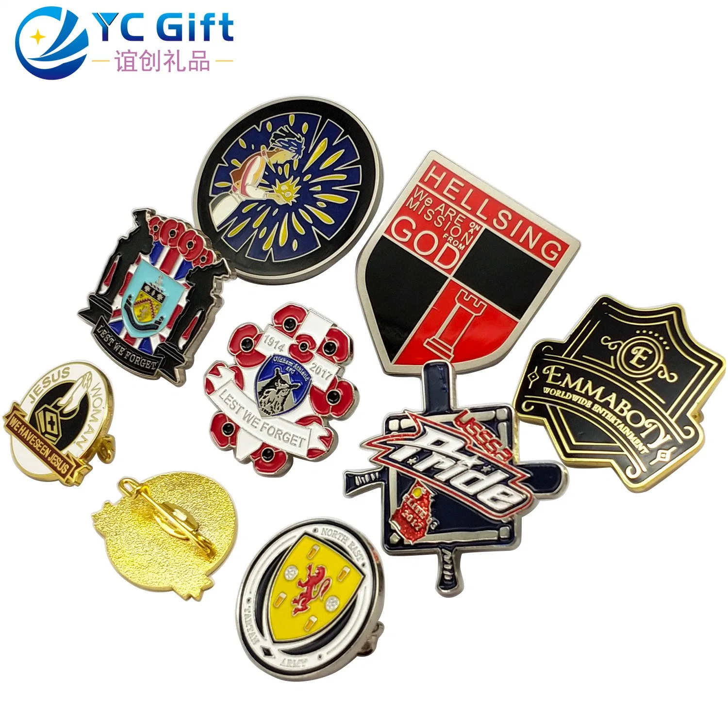 Factory Custom Zinc Alloy Plated Silver Airplane Mold Badge Police School Unifrom Decoration Lapel Pin with Any Design Army Uniform Metal Badges