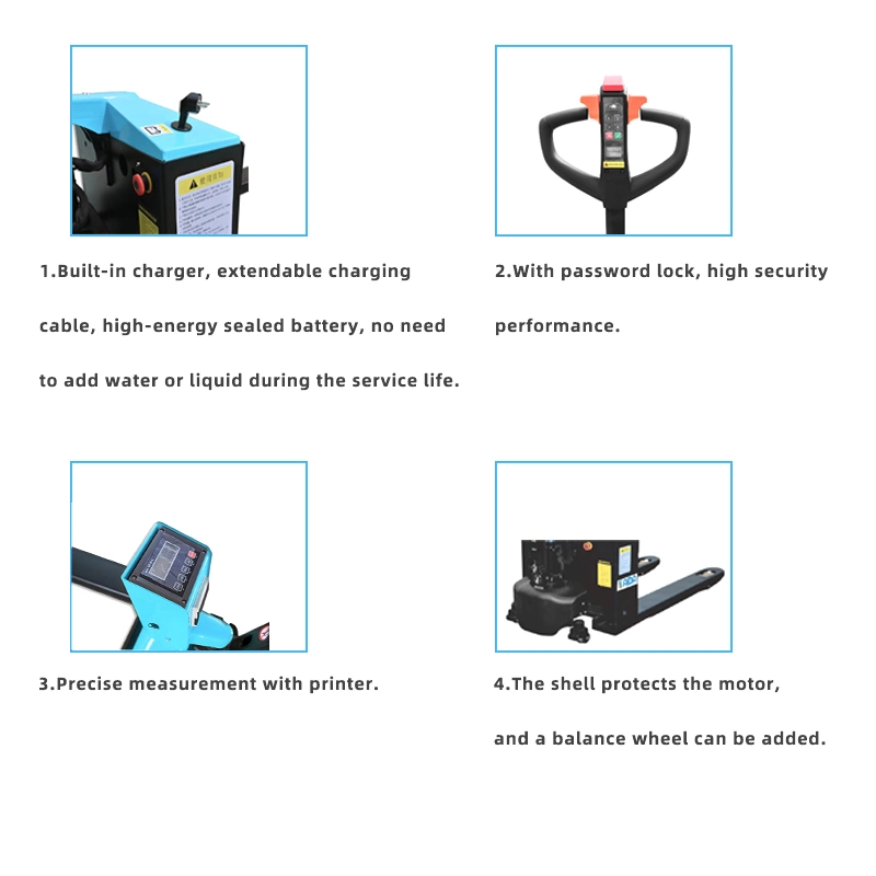 Warehouse Pallet Truck with Scale with PU/Nylon Wheels