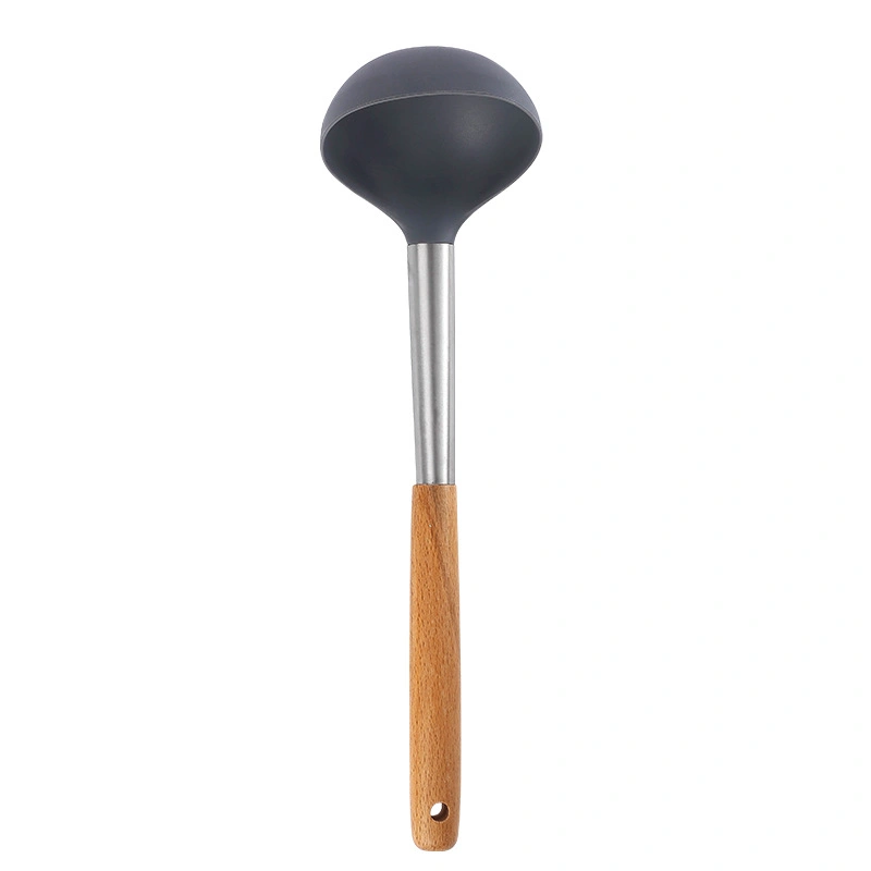 أدوات المطبخ مقبض حلية منبسطة من السيليكون غير Stick SATula Stir-Fry spatula Beech ملعقة الحساء مجموعة أدوات المطبخ للطهي