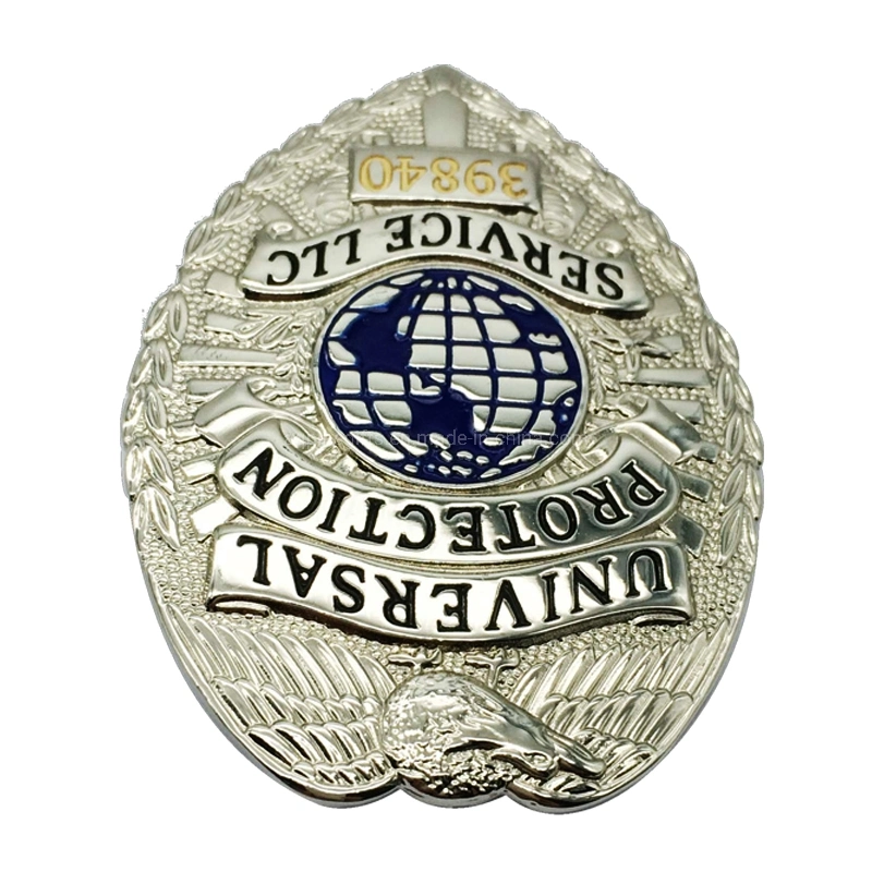 Printing with Epoxy Coating Stainless Steel Printed Metal Custom Security Police Badges