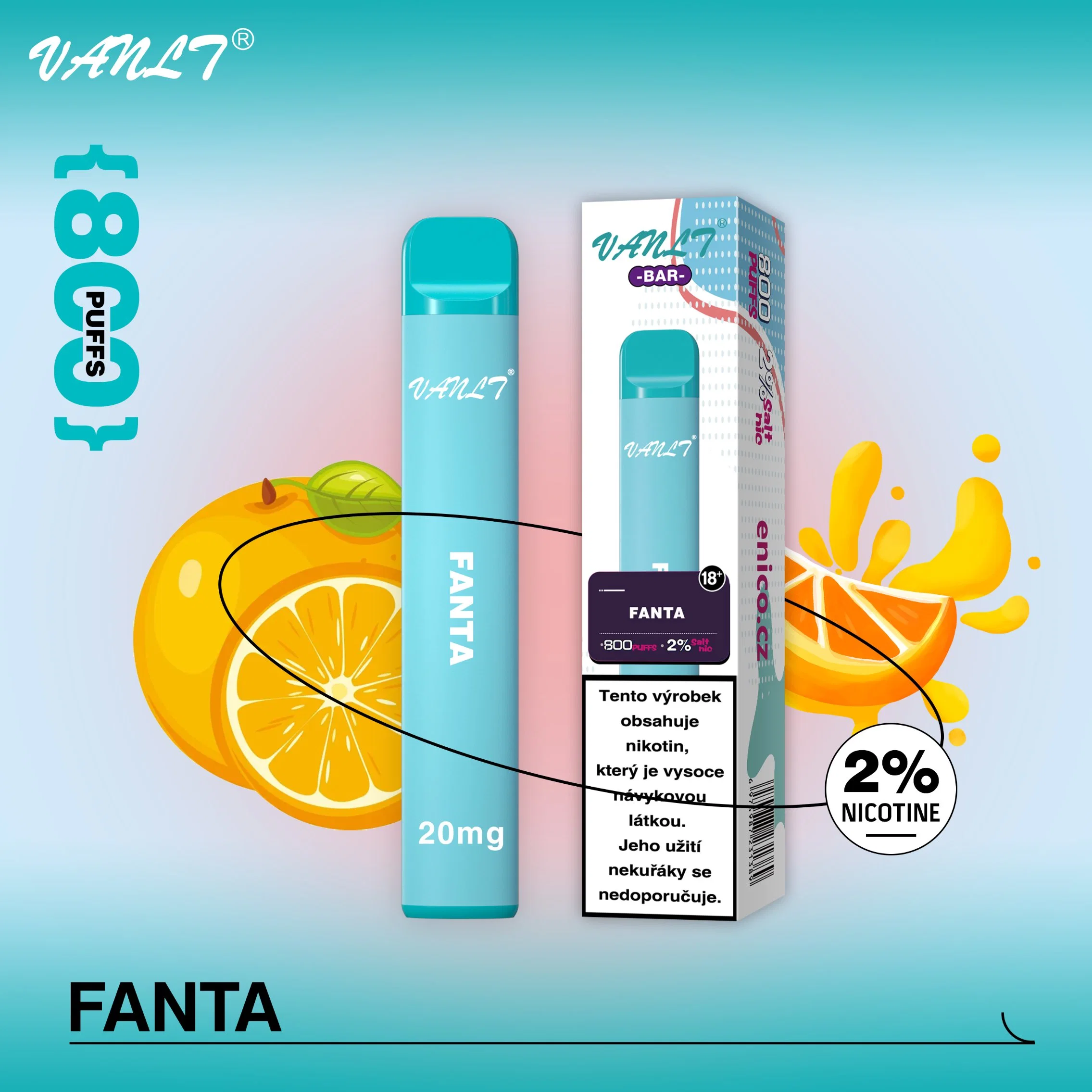 Barre d'Vanlt multi couleur Vape Pen E RGI 600 800 bouffées de cigarette électronique jetable Tobaliq E Shisha